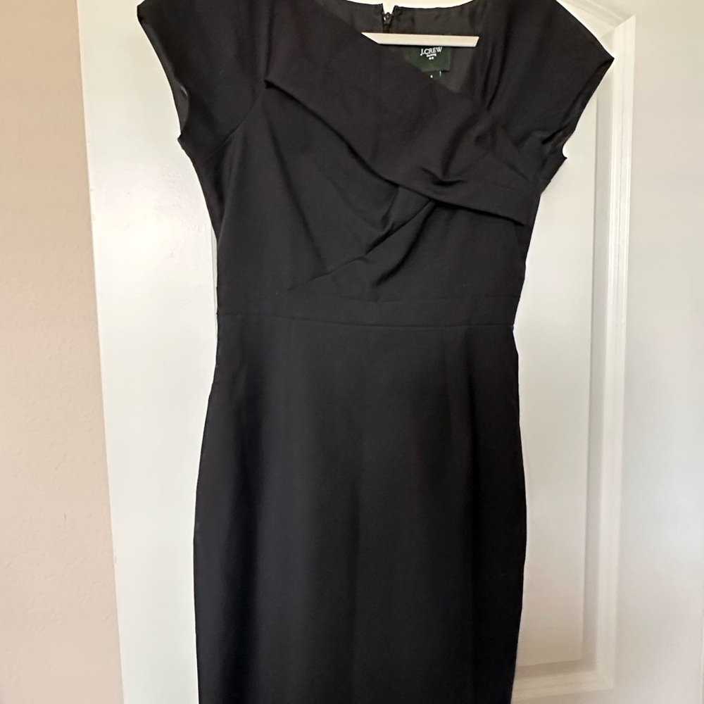 J. Crew Classic Black Midi Dress